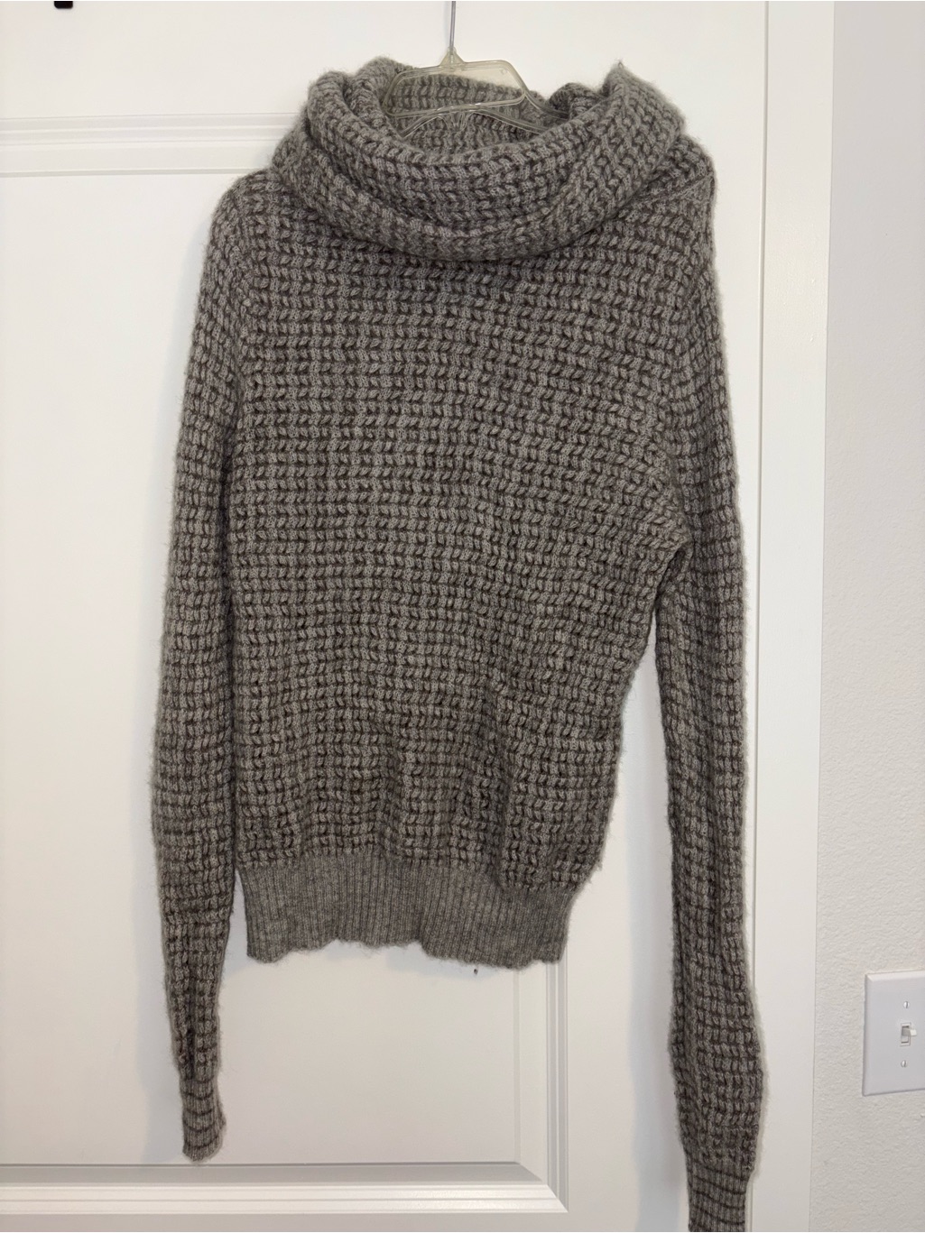Beige Gray Cashmere Cowl Neck Allude Sweater
